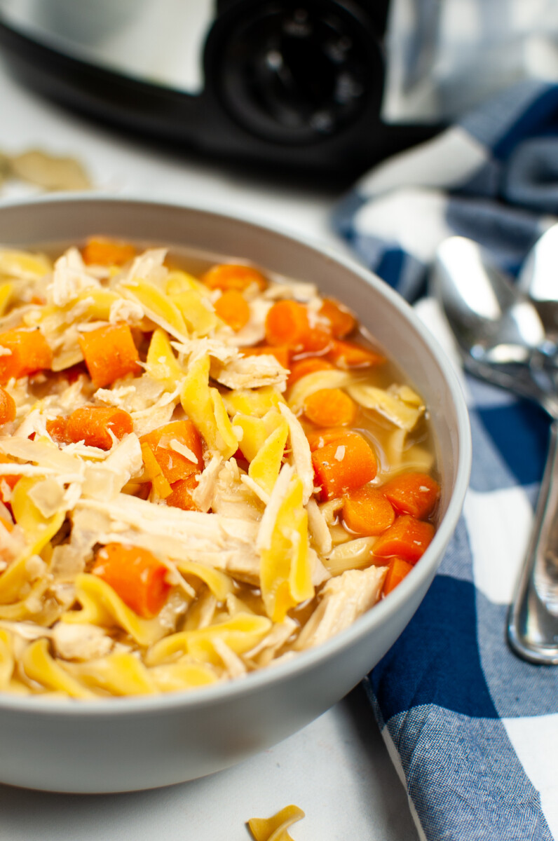 Low fodmap turkey noodle (slow cooker) soup glutenfree+ dairyfree
